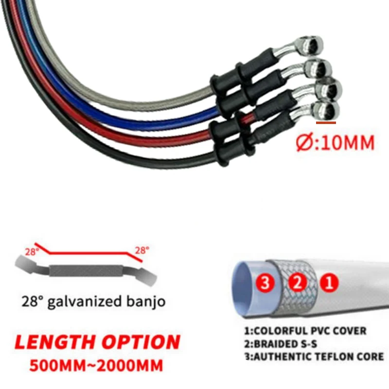 فضي 30 سم إلى 220 سم 28 °   10 - مراجعة Motorcycle Brake Cable وسعره